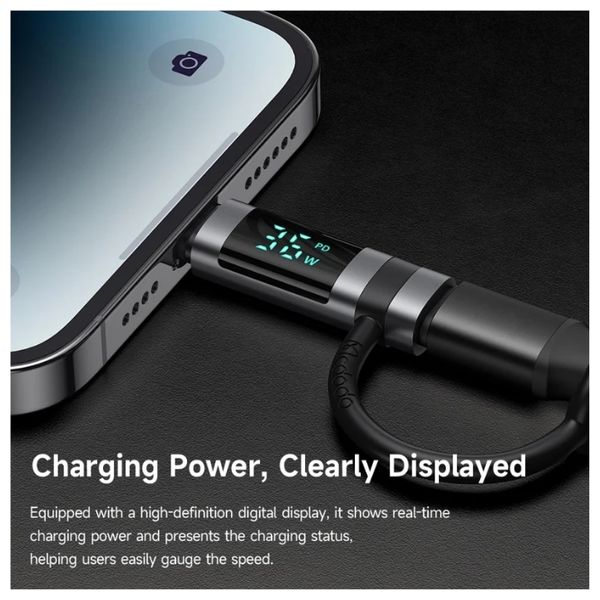 McDodo USB-C to Lightning Adapter - Digital Display - 36W - Gray 