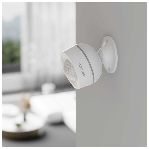  مستشعر حركة ذكي بورودو لايف ستايل - مع مستشعرات حرارة ورطوبة - متوافق مع Tuya/Google - أبيض 