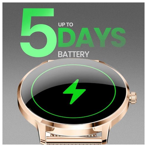 ساعة ذكية بروميت - اتصال بلوتوث - شاشة 1.32 انج - اموليد - 200 مللي أمبير - ذهبي