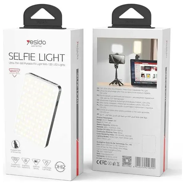  YESIDO Selfie Light - 120 LEDs for Photography - Black 