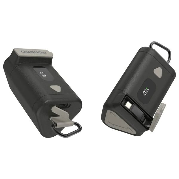 باور بانك بورودو - 15000 مللي امبير - كيبل يو اس بي سي مدمج وقابل للسحب - قوة 65 واط  - شاشة رقمية - أسود