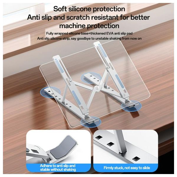  YESIDO LP07 Laptop Stand - Aluminum, Height Adjustable 13-20 Inches - Silver 