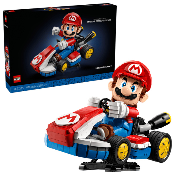  LEGO Super Mario Kart - Mario with the Standard Car 72037 - Buildable Display Model - 1972 Pieces 