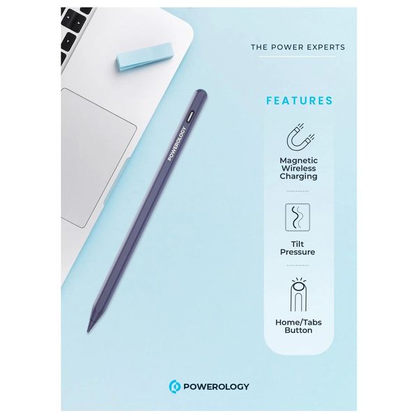  Powerology Pen - Dual Magnetic & USB-C Charging - Blue 