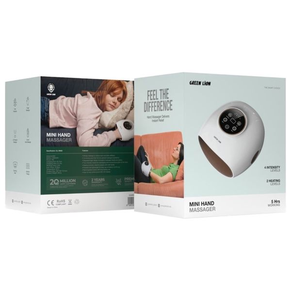  Green Lion Mini Hand Massager - 2500mAh Battery - White 