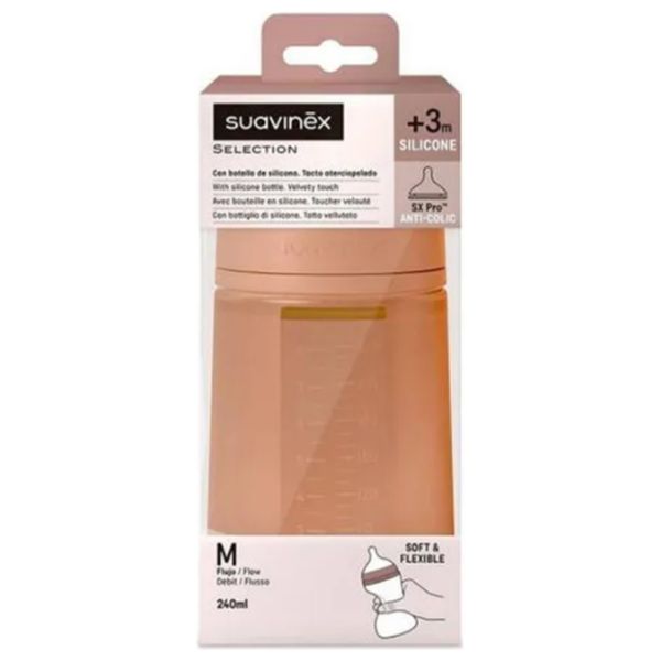 Suavinex Feeding Bottle - 240ML - Red  - 3 months and above