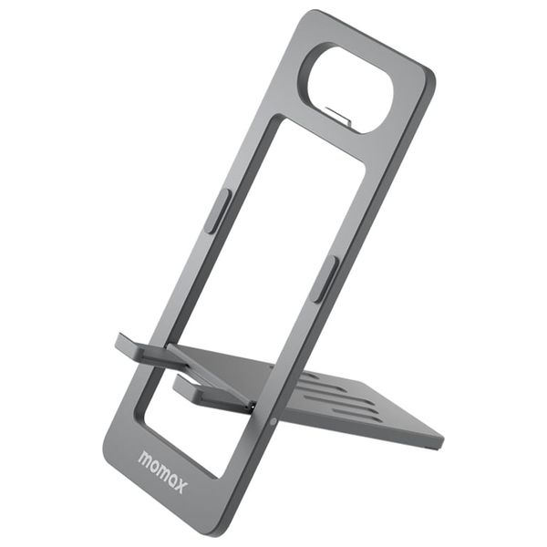  حامل هاتف موماكس - القابل للطي - زاوية قابلة للتعديل حتى 90 درجة - رمادي 
