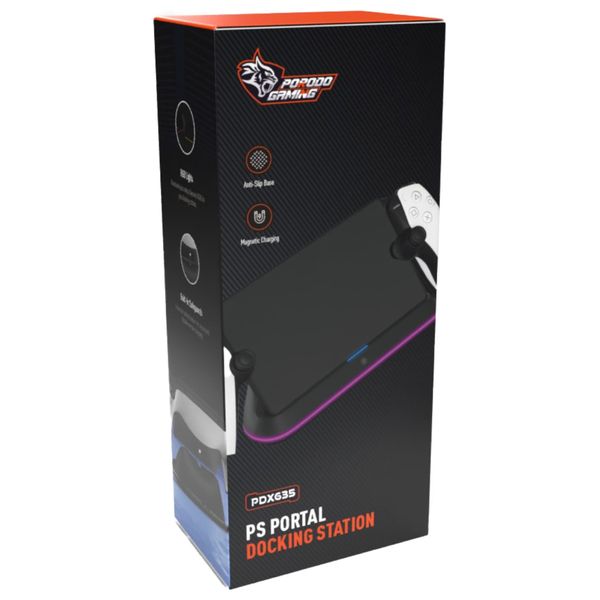  قاعدة شحن بلايستيشن بورتال بورودو جيمنج - إضاءة ار جي بي - أسود 