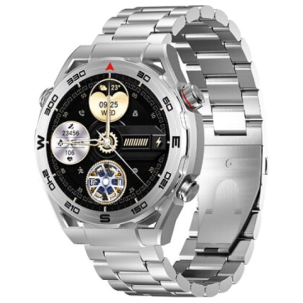 ساعة هافيت M9030 الترا الذكية - شاشة اموليد بمقاس 1.43 انج - اتصال بلوتوث - شحن لاسلكي - 300mAh - سلفر