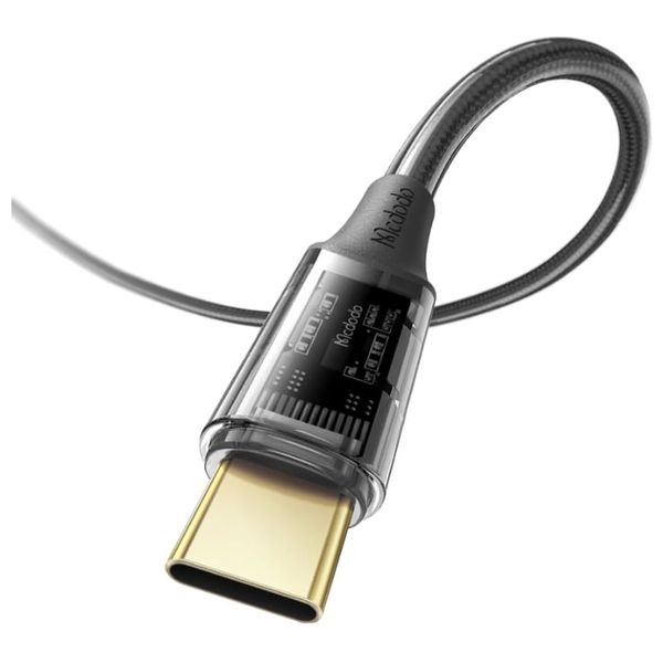  McDodo USB-C Cable - 6A Power - LED Light - 1.8m - Black 