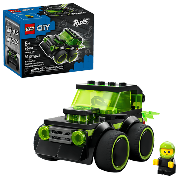 لعبة ليغو سيتي رايدز سيارة الألعاب 60484 - مجسم سيارة سباق صغيرة - 64 قطعة - اخضر 