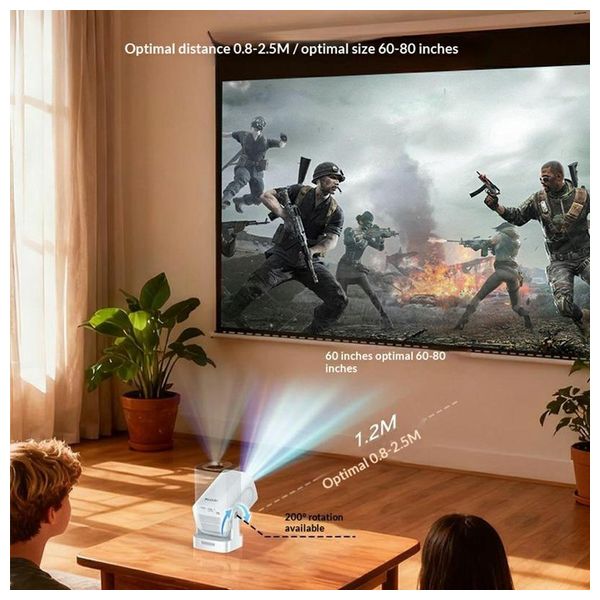  Yesido TV16 Smart Projector, 1080P - Auto Focus & Correction - White 