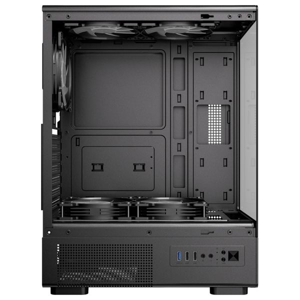  Antec Computer Case - Tempered Glass, 5 ARGB Fans, USB 3.0/2.0 Ports, Supports ATX/Micro-ATX/Mini-ITX, Black 