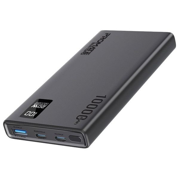  باور بانك بروميت - 10000 مللي امبير - بشحن 20 واط  مزدوج يو اس بي سي  و يو اس بي اي - شاشة LCD - اسود 