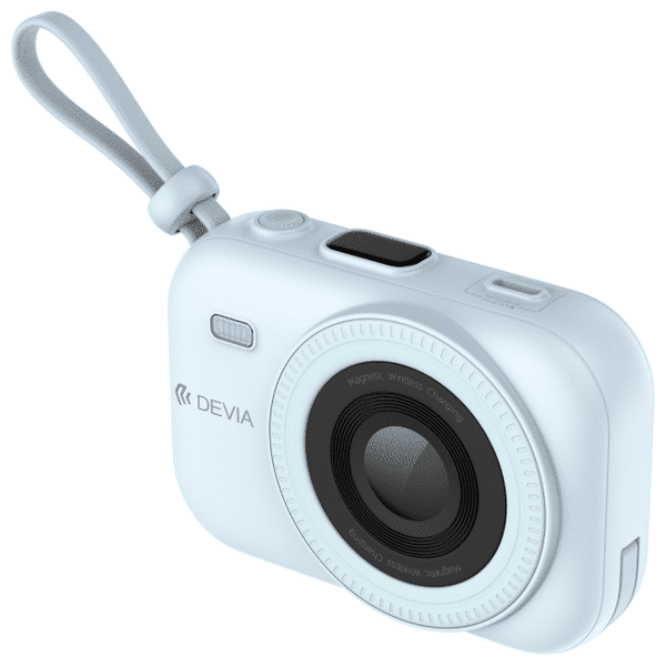  باور بانك ديفيا المغناطيسي - سعة 9600 مللي امبير، شحن سريع 22.5 واط، شحن لاسلكي حتى 15 واط، كيبلين مدمجين -  ازرق 