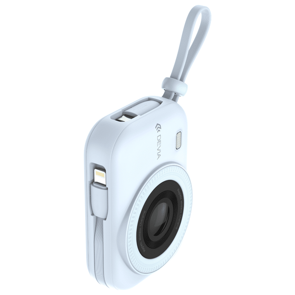  باور بانك ديفيا المغناطيسي - سعة 9600 مللي امبير، شحن سريع 22.5 واط، شحن لاسلكي حتى 15 واط، كيبلين مدمجين -  ازرق 