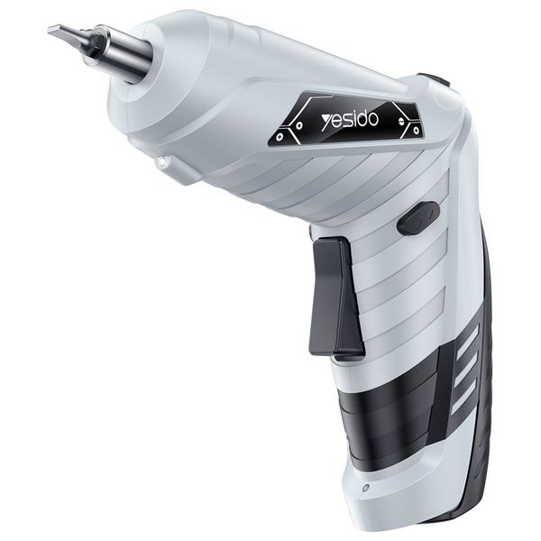  طقم مفك براغي كهربائي لاسلكي يسيدوEC34 - ثنائي الوضع مع إضاءة ليد - سلفر 