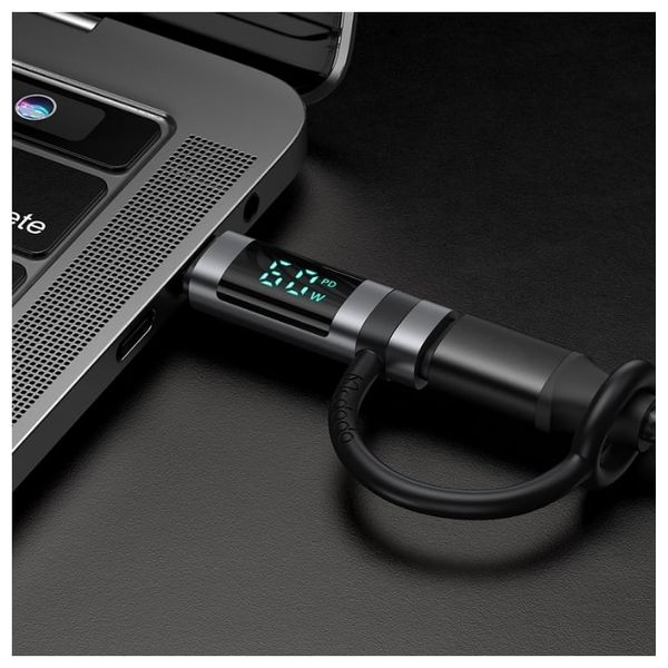  McDodo Lightning to USB-C Adapter - Digital Display - 60W - Gray 