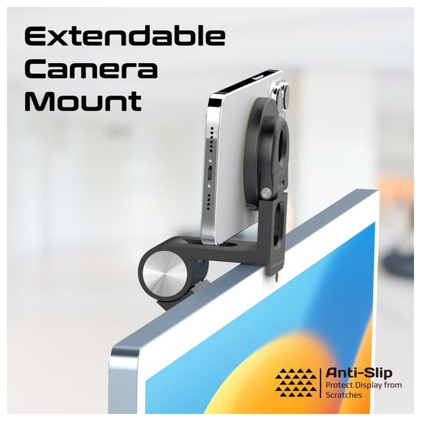 حامل هاتف مغناطيسي بروميت - متوافق مع ماك سيف - قابل للتمديد والطي - اسود