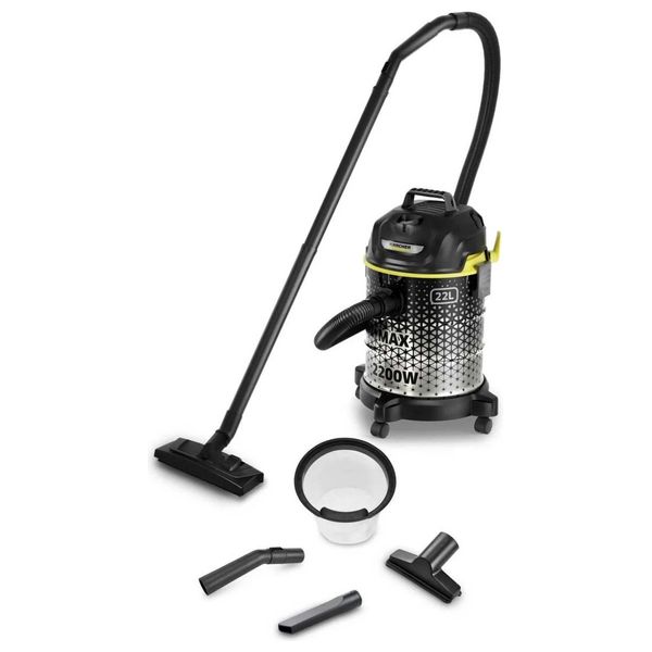 مكنسة كارشر كهربائية اسطوانية - 2200 واط - 22لتر- اسود