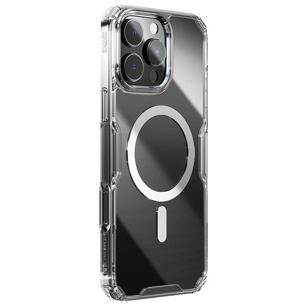  كفر نيلكن 3947 - آيفون 16 برو ماكس -  يدعم ماك سيف ، حماية كاملة - شفاف 