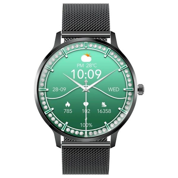 ساعة ذكية بروميت - اتصال بلوتوث - شاشة 1.32 انج - اموليد - 200 مللي أمبير - أسود