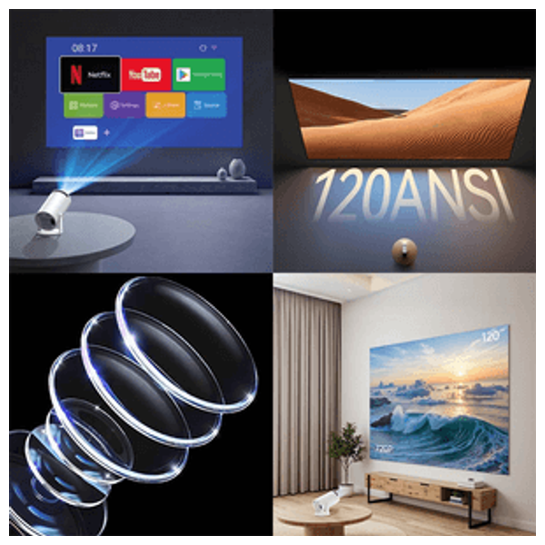  Yesido TV14 Mini Smart Projector - 720P with Android System - White 