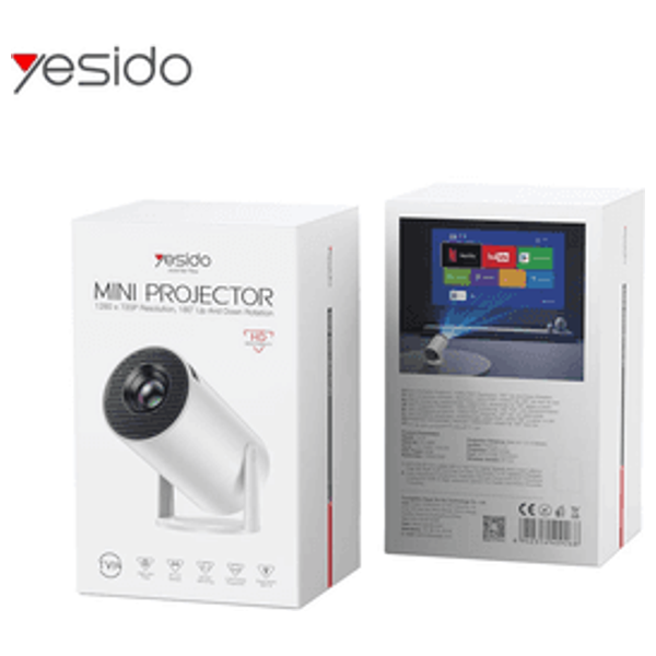  Yesido TV14 Mini Smart Projector - 720P with Android System - White 