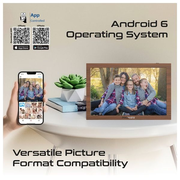 إطار صور رقمي ذكي بروميت - 10.1 انج HD بشاشة لمس - وايفاي - نظام اندرويد 6 - سعة 16 جيجابايت - وردي