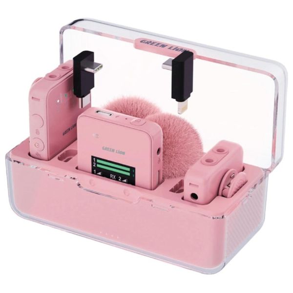 Green Lion Professional Wireless Microphone - 2.4GHz Digital Transmission - 100m Range - Pink