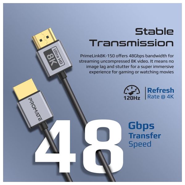 كيبل اتش دي ام اي بروميت - 1.5 متر - 60 هيرتز - 8k - اسود