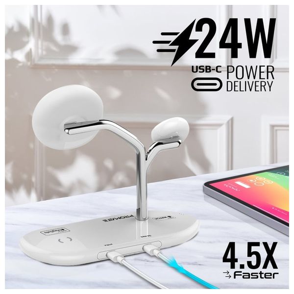  شاحن لاسلكي بروميت - 57 واط - ماك سيف - ابيض 