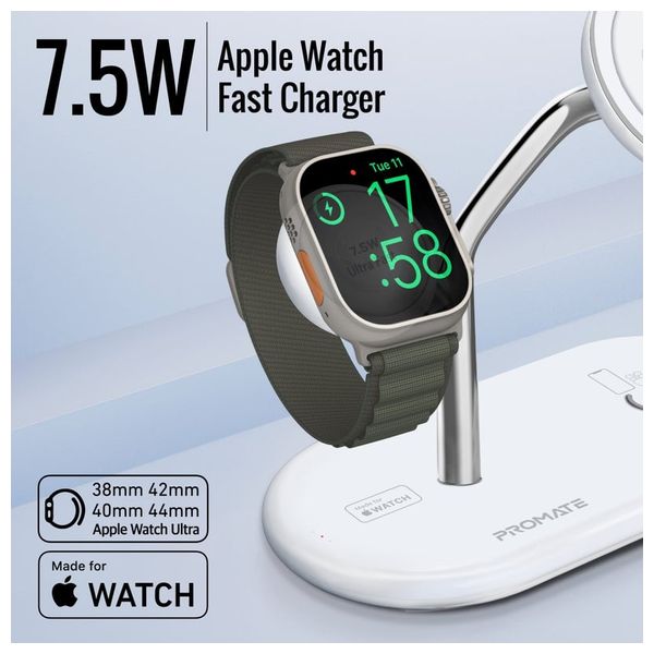  شاحن لاسلكي بروميت - 57 واط - ماك سيف - ابيض 