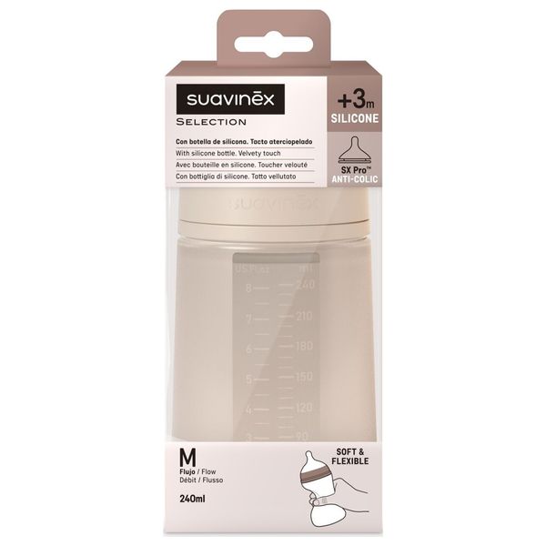 Suavinex Feeding Bottle - 240ML - Pink - 3 months and above