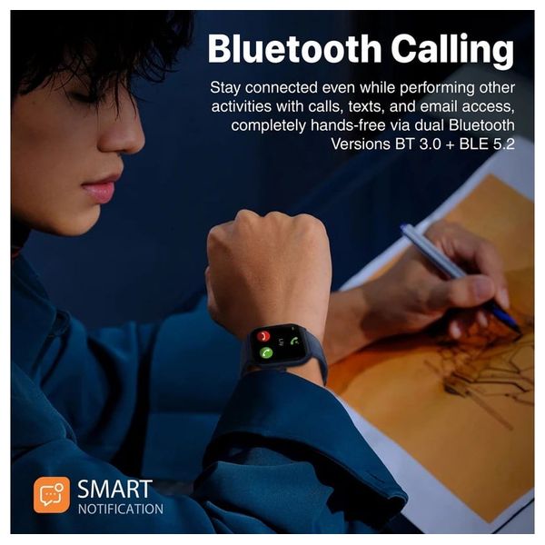  Promate Smartwatch - Bluetooth Connectivity - 1.78-inch AMOLED - 220mAh - Blue 