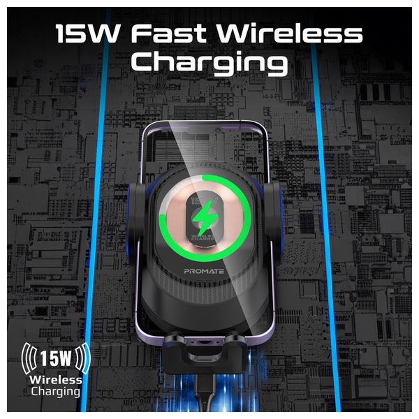  شاحن لاسلكي للسيارة بروميت - 15 واط - اسود 