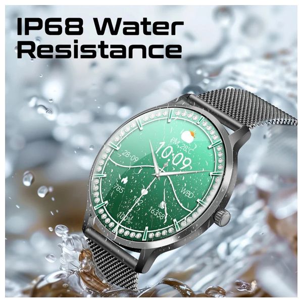 ساعة ذكية بروميت - اتصال بلوتوث - شاشة 1.32 انج - اموليد - 200 مللي أمبير - أسود