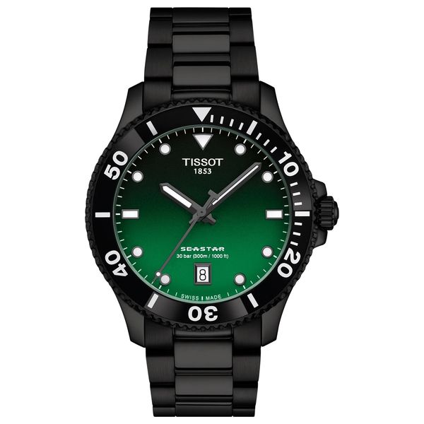  Tissot Watch T1204103309100 For Men - Analog Display, Stainless Steel Band - Black 