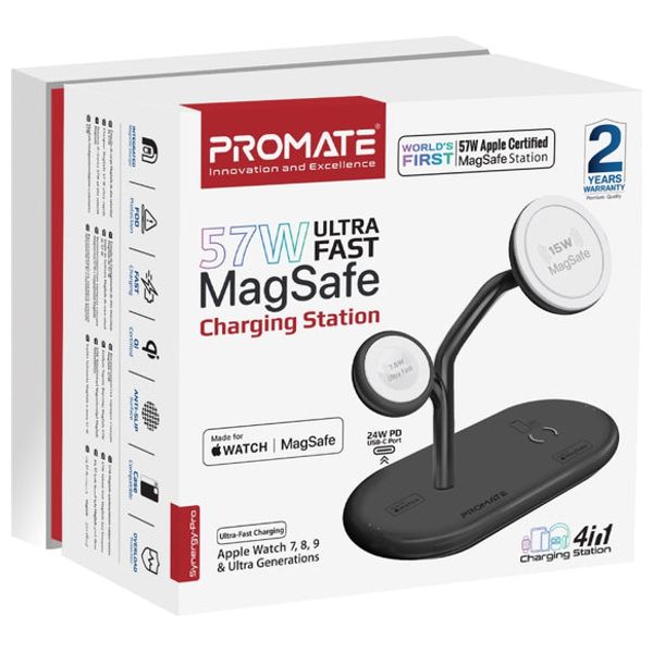  Promate Wireless Charger - 57W - MagSafe - Black 