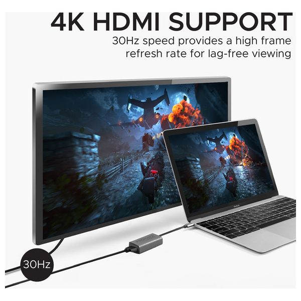  Promate HDMI to USB-C Adapter - Gray 