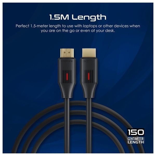 كيبل اتش دي ام اي بروميت - 1.5 متر - 60 هيرتز - 4k - اسود