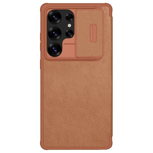  Nilkin 3950 Case - Samsung Galaxy S25 Ultra - Genuine Leather - Lens Cover - Card Holder - Brown 