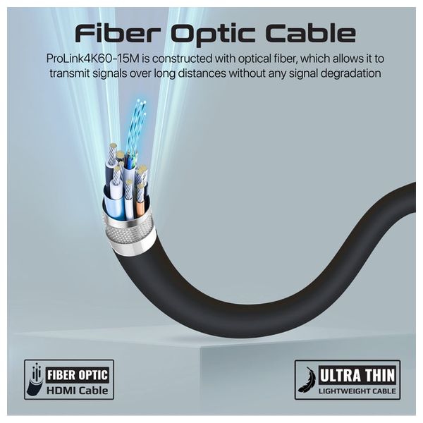 كيبل اتش دي ام اي بروميت - 15 متر - 60 هيرتز - 4k - اسود