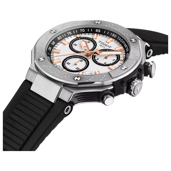  Tissot Watch T1414171701100 For Men - Analog Display, Rubber Band - Black 