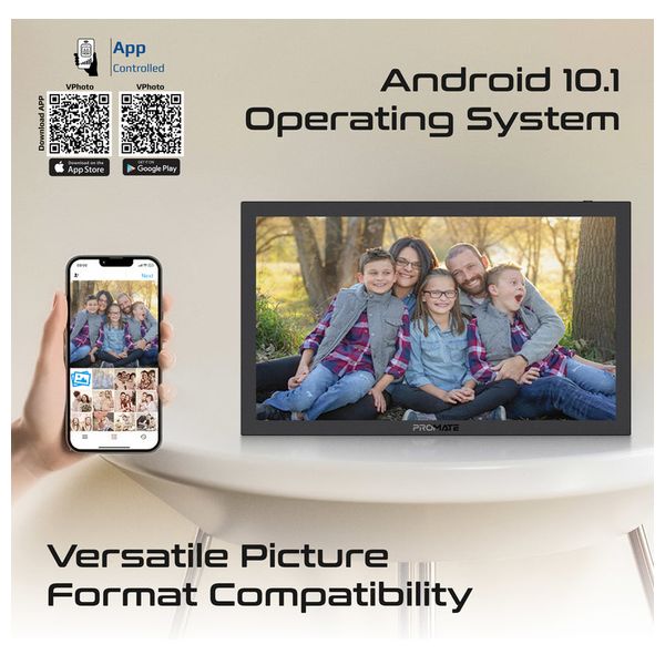 إطار صور رقمي ذكي بروميت - 15.6 انج Full HD بشاشة لمس - وايفاي - نظام اندرويد 10.1 - سعة 32 جيجابايت - اسود
