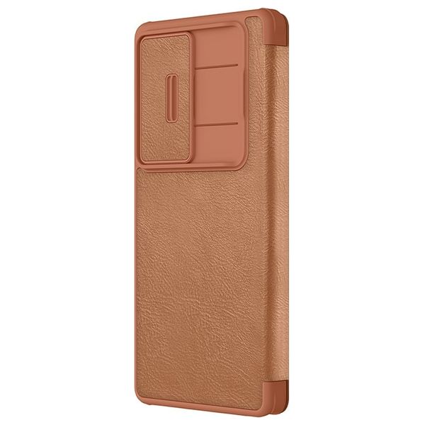  Nilkin 3950 Case - Samsung Galaxy S25 Ultra - Genuine Leather - Lens Cover - Card Holder - Brown 