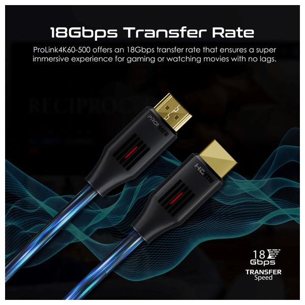 كيبل اتش دي ام اي بروميت - 5 متر - 60 هيرتز - 4k - اسود