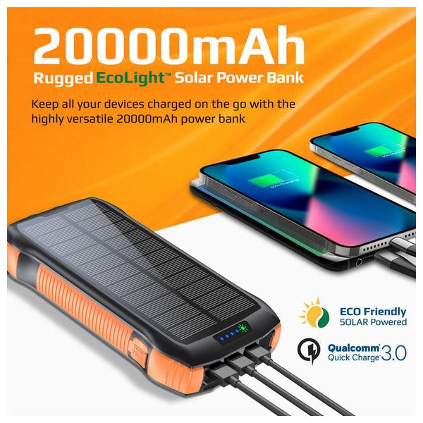  باور بانك بروميت - 20000 مللي امبير - شحن لاسلكي 10 واط - كشاف ليد بقوة 550 لومن 