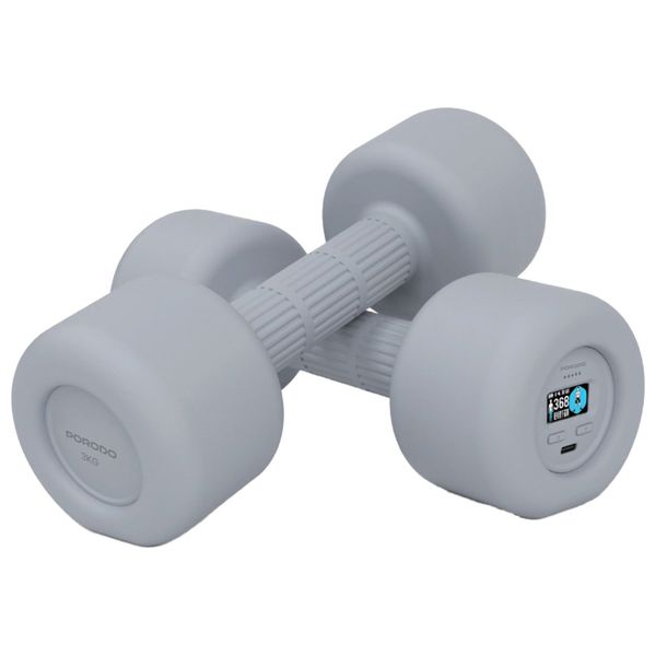  دامبل ذكي بورودو لايف ستايل - بلوتوث V5.1 - وزن 3 كجم - بطارية تدوم 6 ساعات - تتبع تفاعلي - رمادي 