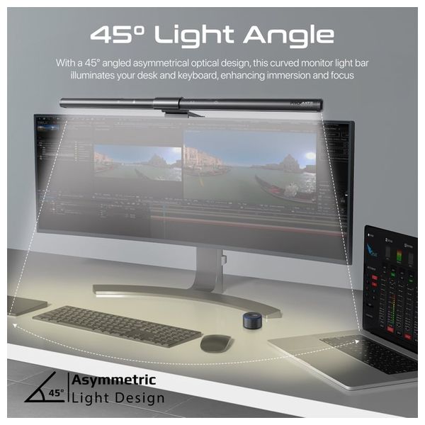 شريط إضاءة شاشة بروميت - بتحكم لمس وريموت لاسلكي -51 سم - 285 لومن - مناسب لشاشات 21-49 انج